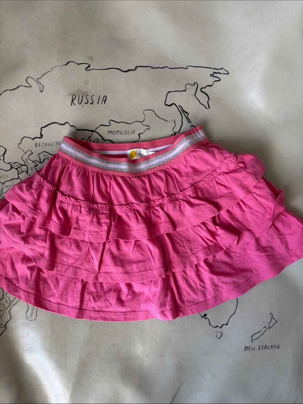 Mini Boden Bright Pink Ruffled Skorts